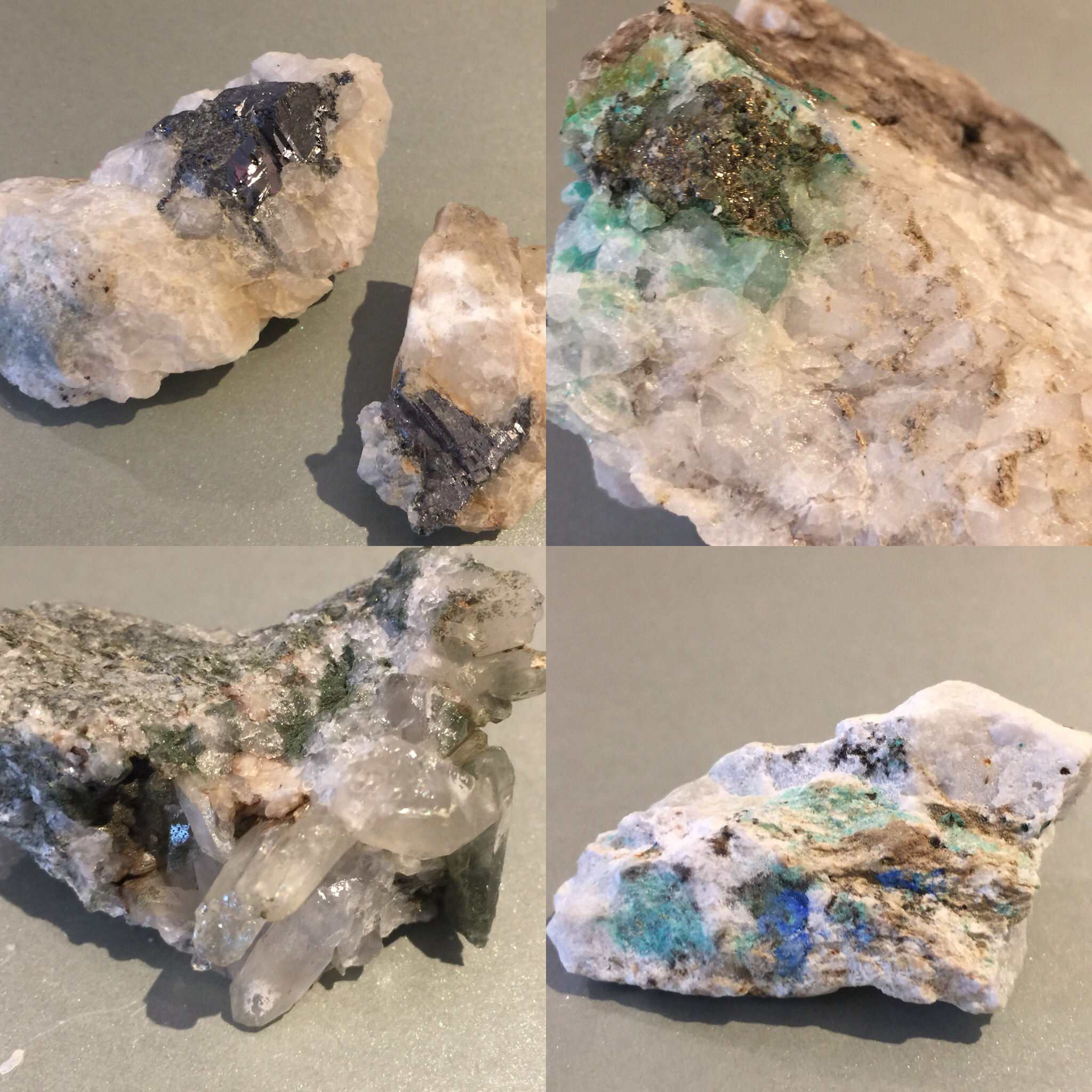 azurite, malachite et galène